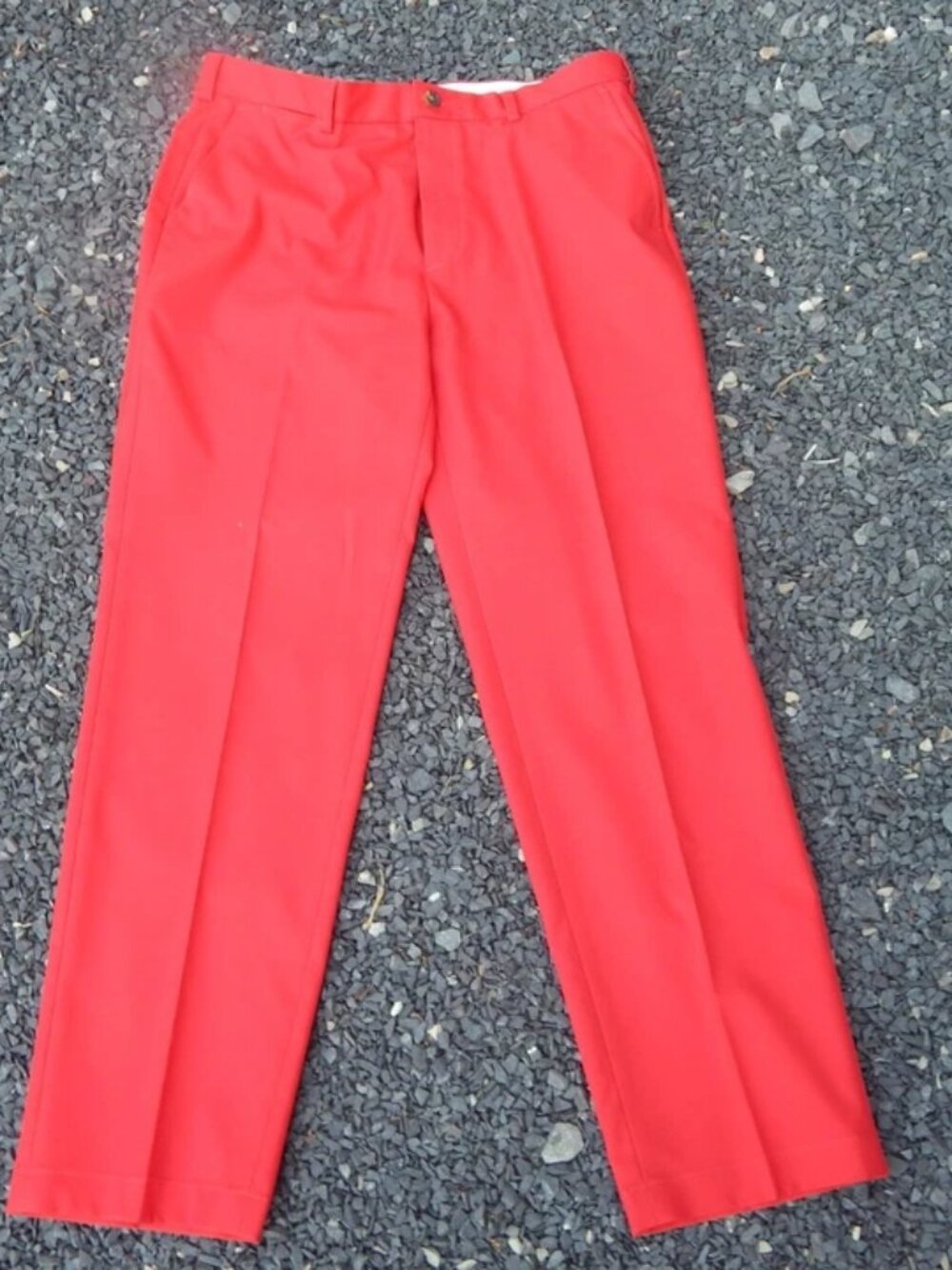 Brooks Brothers St Andrews Links Men’s Pants Pleated Golf - 36x32 Polyester RED